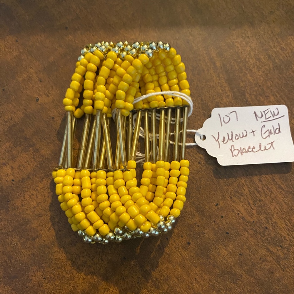Brand New Yellow and Gold Stretch Bracelet